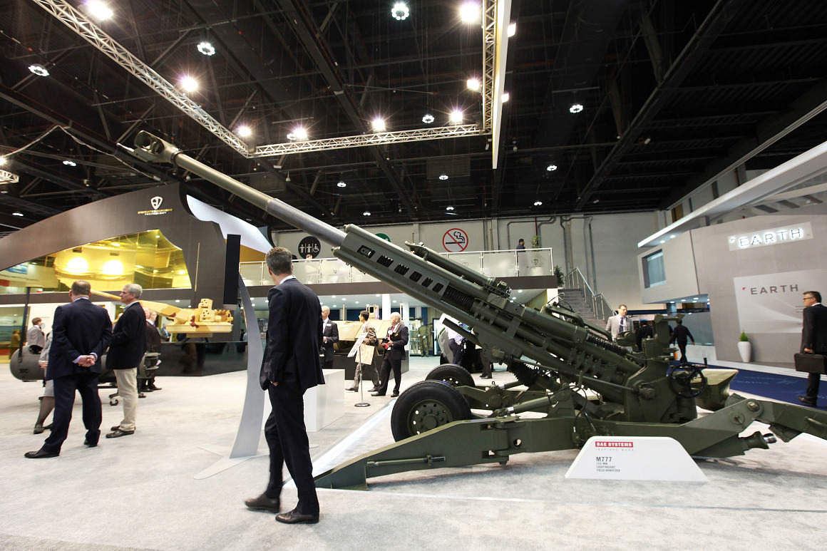 An M777 155mm lightweight field howitzer manufactured by BAE Systems.