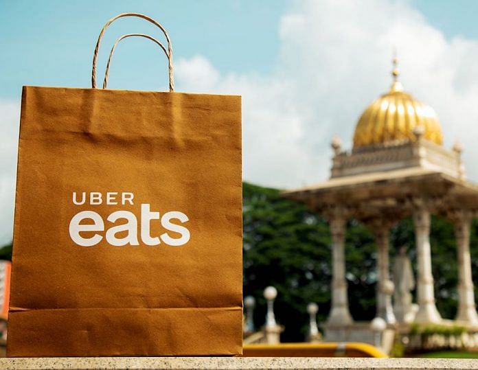Uber Eats advertisement announcing their launch in Mysore