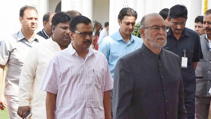 File photo of Delhi CM Arvind Kejriwal and L-G Anil Baijal | ThePrint