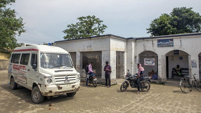 An ambulance outside a Primary Health Care Center in Raghopur, Bihar (representational image) | Prashanth Vishwanathan/Bloomberg