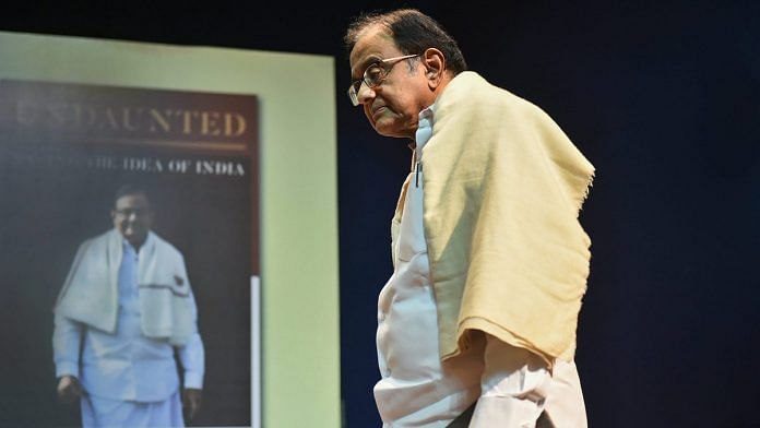 Senior Congress leader P Chidambaram at the launch of his book 'Undaunted', in New Delhi | Arun Sharma/PTI