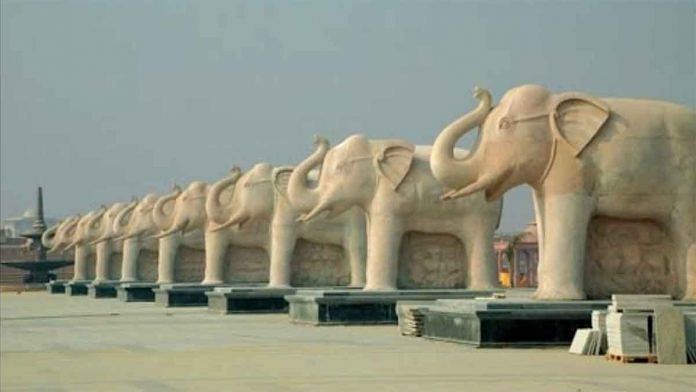 Elephant statues at Ambedkar Memorial Park