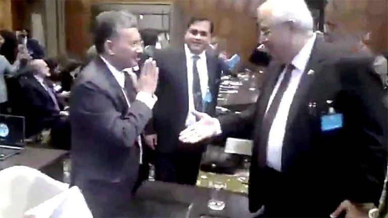No handshake but a firm Indian ‘namaskar’ for Pakistani diplomats at Kulbhushan hearing