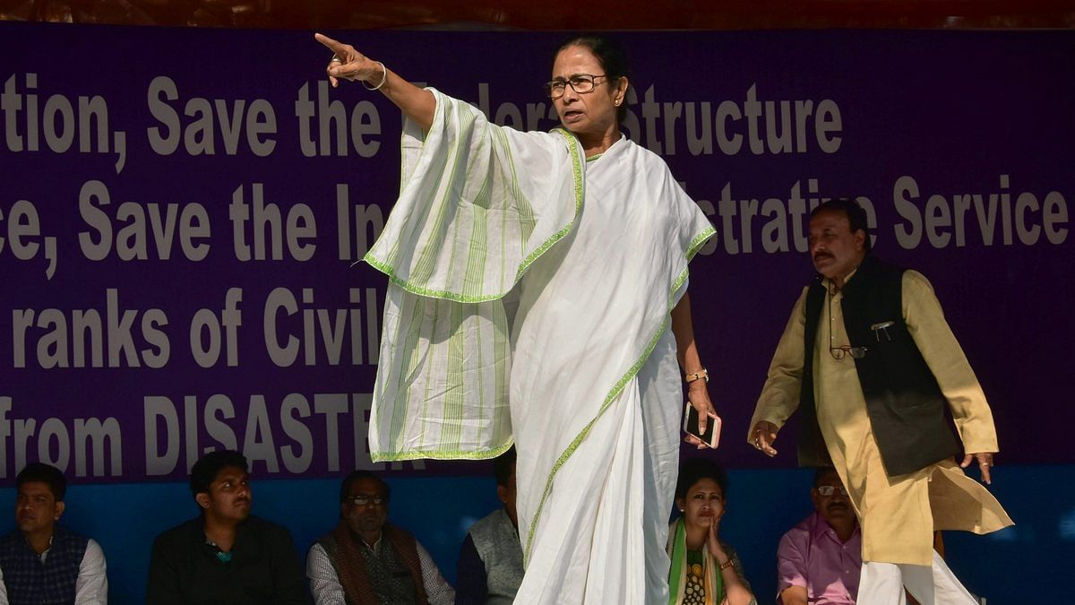 Mamata Banerjee at protest 'dharna' Mamata Banerjee