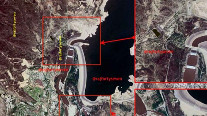 Satellite imagery of Mangla dam | Col. Vinayak Bhat (retd.)/ThePrint