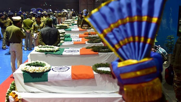 Mortal remains of CRPF jawans who lost their lives in Pulwama terror attack