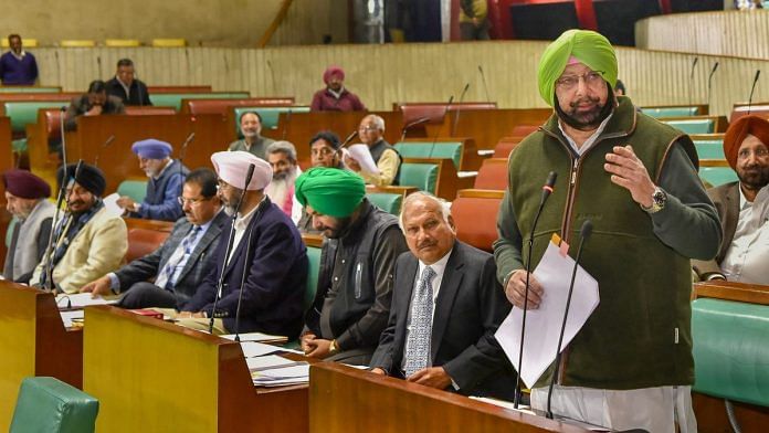 Punjab Chief Minister Captain Amarinder Singh during the Budget session at Vidhan Sabha in Chandigarh