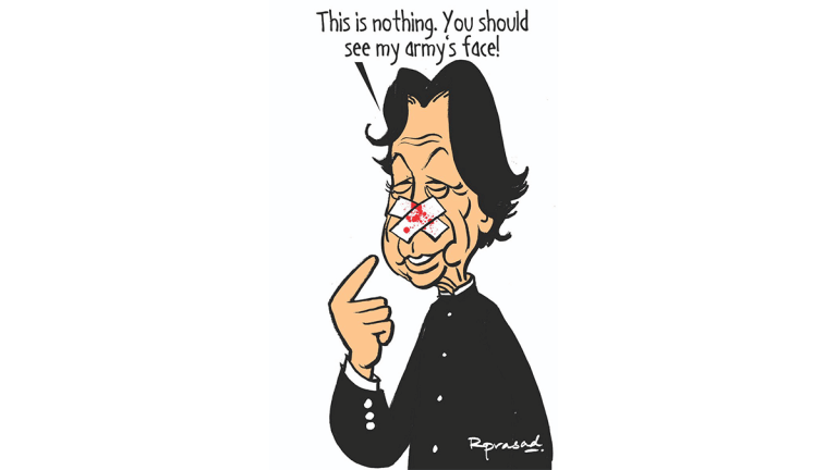 Imran Khan has bloody nose and Narendra Modi aims for two birds with one stone