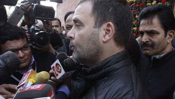 Rahul Gandhi at the press conference