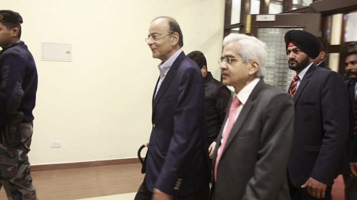Finance Minister Arun Jaitley with RBI Governor Shaktikanta Das