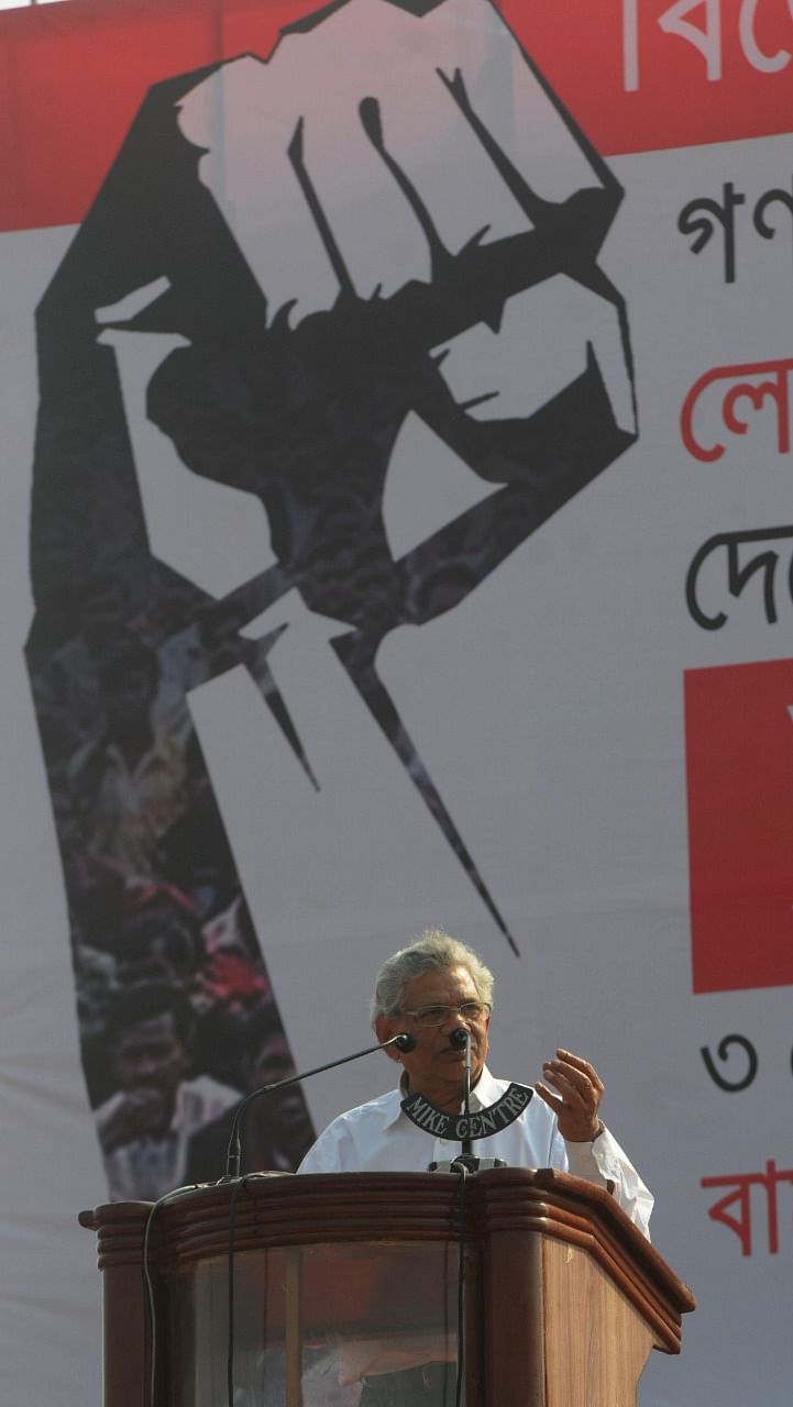 CPI M general secretary Sitaram Yechury address the Left Front Rally at Brigade ground in Kolkata | Ashok Nath Dey/ThePrint