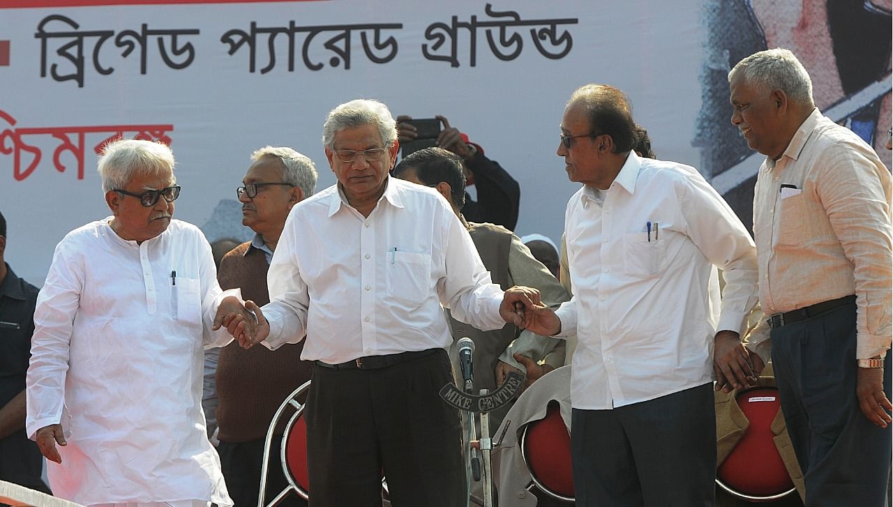 Yechury at the rally also said that, "saffron party and the Mamata Banerjee-led party were two sides of the same coin"
