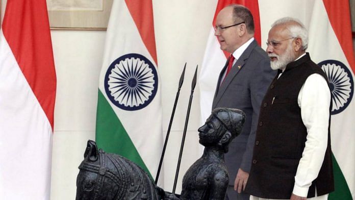 Indian PM Narendra Modi with Monaco's Prince Albert II | Praveen Jain/ThePrint