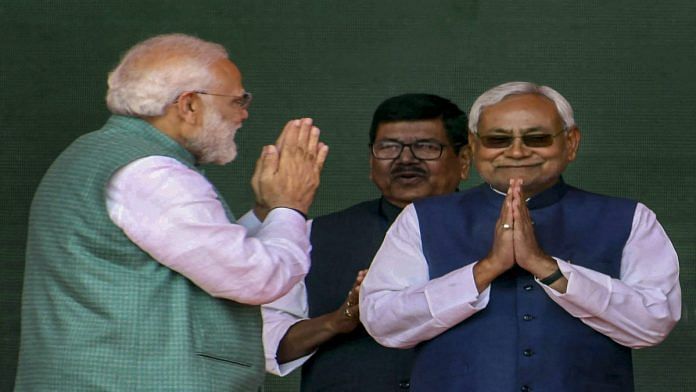 Narendra Modi with Bihar Chief Minister Nitish Kumar