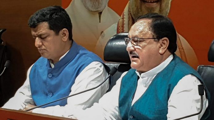 Union Minister and BJP leader JP Nadda declares the first list of candidates for the upcoming Lok Sabha elections