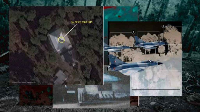 New Balakot images show 3 clear IAF Spice 2000 bomb holes in Jaish building