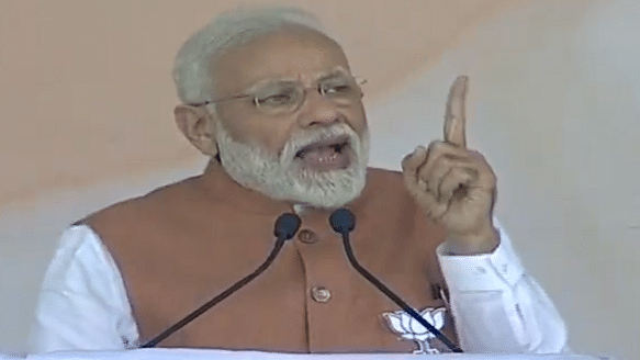 PM Narendra Modi at the rally in Meerut | @BJP4India/Twitter