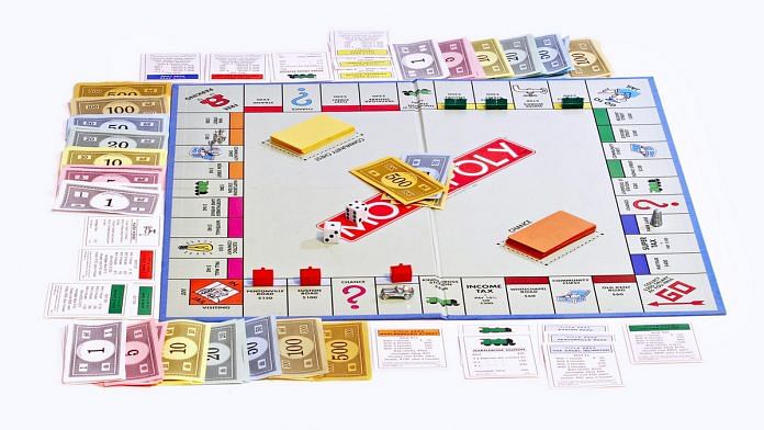 Monopoly board on white