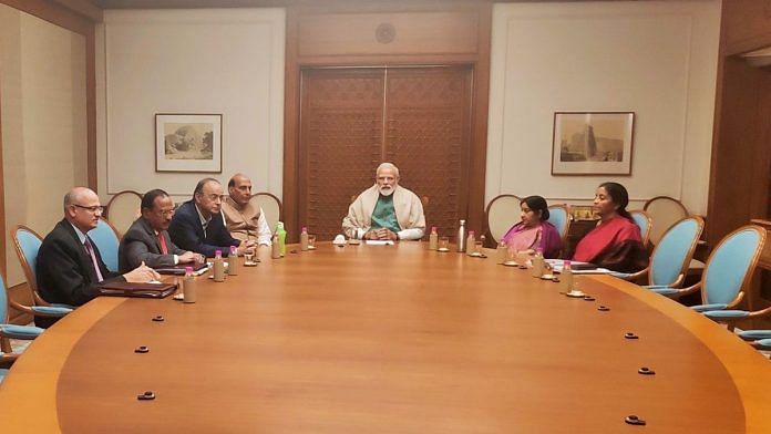 Narendra Modi chairing a NSC meet
