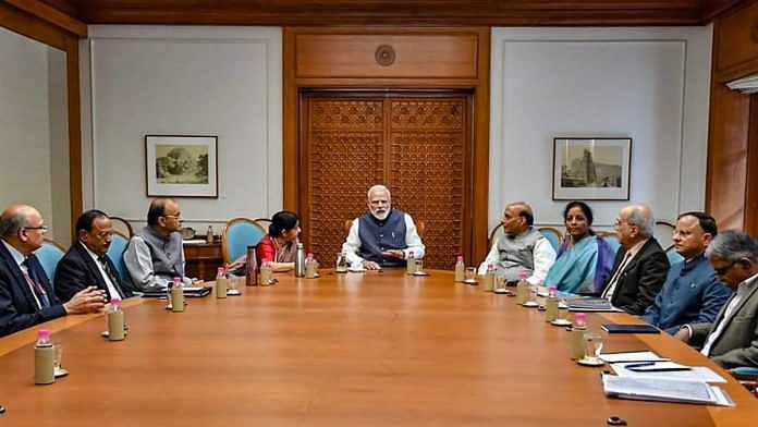 File photo of PM Narendra Modi at a meeting of the Cabinet Committee on Security at his residence in New Delhi | PTI
