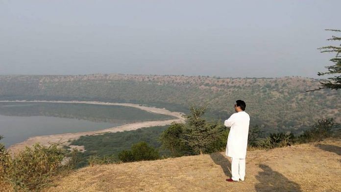 File photo of Raj Thackeray at Lonar Lake in Buldhana district | Facebook