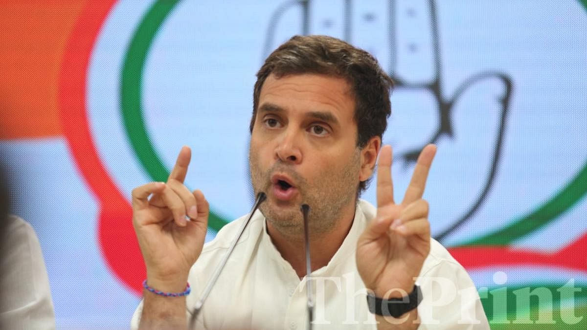 Latest news on Rahul Gandhi | ThePrint Congress president Rahul Gandhi addresses a press conference at AICC HQ in New Delhi | Suraj Singh Bisht/ThePrint