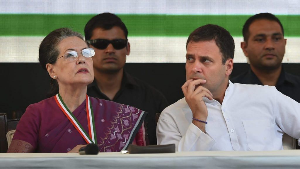 Congress president Rahul Gandhi and UPA chairperson Sonia Gandhi during the manifesto release | Shahbaz Khan/PTI