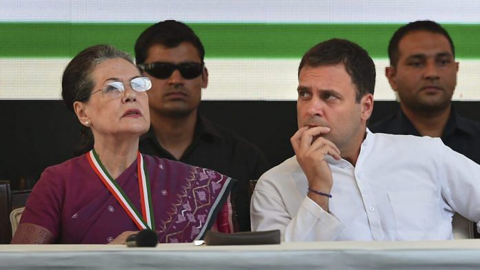 Congress president Rahul Gandhi and UPA chairperson Sonia Gandhi during the manifesto release | Shahbaz Khan/PTI
