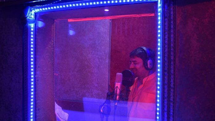 A singer records his song in Ambey Studio, East Delhi | Rajat Mishra