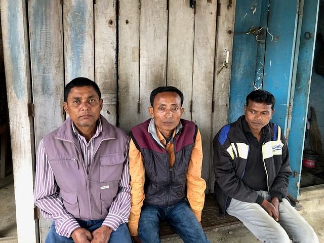 Jogen Gogoi (extreme left) - a voter in Kaliabor, and his friends say the Congress is unlikely to come to power at the centre or state for a while 