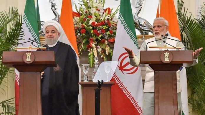 PM Modi with Iran's president Hassan Rouhani