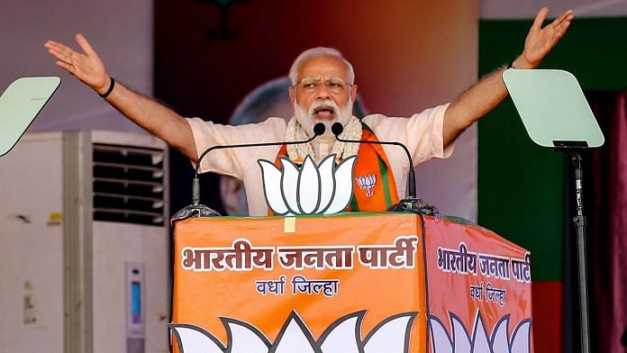 Prime Minister Narendra Modi during an election rally