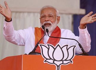 Prime Minister Narendra Modi addressing an election rally in Patan district of Gujarat | PTI
