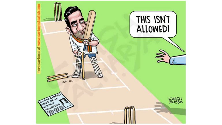 Gautam Gambhir fixes ‘poll-pitch’, and Amit Shah unveils ‘Modi temple’