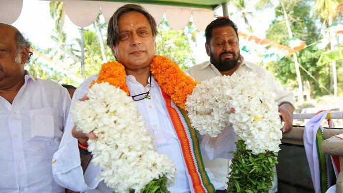 Shashi Tharoor campaigning in Vattiyoorkavu