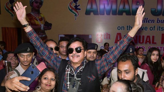 File photo | Congress candidate from Patna Sahib Shatrughan Sinha during cultural programme in Patna | PTI