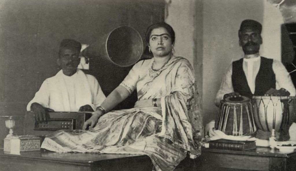 Gauhar Jaan recording in a makeshift studio | Picture courtesy Vikram Sampath | My Name is Gauhar Jaan: The Life and Times of a Musician