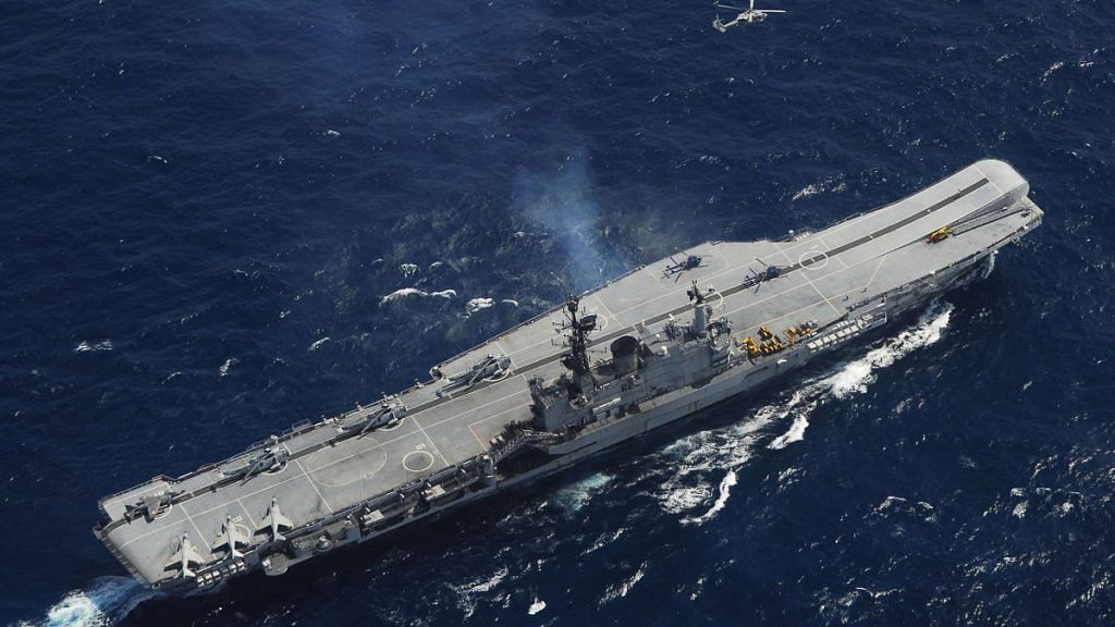 INS Viraat steams in formation in the Bay of Bengal during an exercise. | Commons