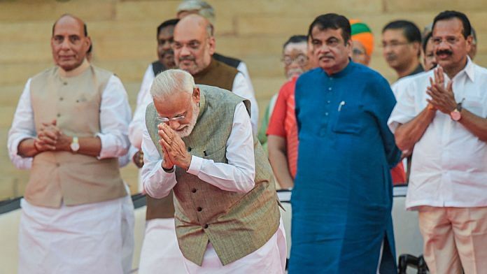 Prime Minister Narendra Modi after taking oath for the second consecutive term at Rashtrapati Bhawan | PTI