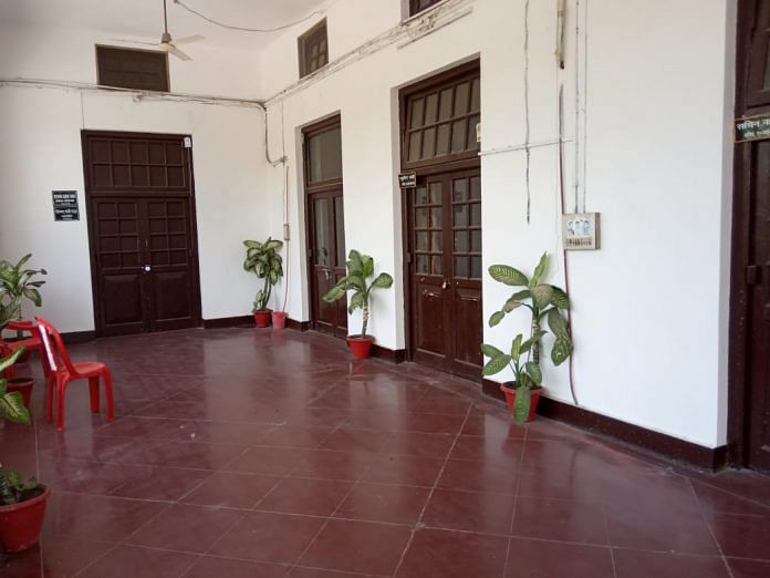 Closed offices at the Congress headquarters in Lucknow.