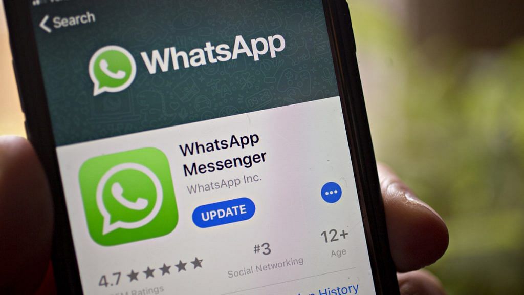 The Facebook Inc. WhatsApp application is displayed in the App Store on an Apple Inc