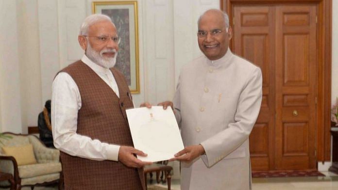 President Ram Nath Kovind today appointed Narendra Modi to the office of Prime Minister of India