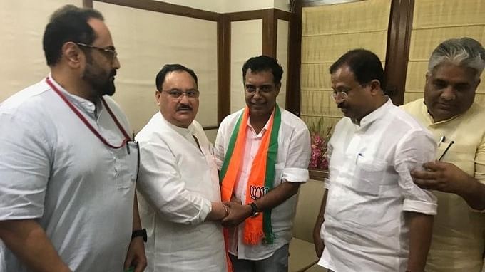 BJP working president JP Nadda inducted AP Abdullakutty into the party | Twitter | ANI