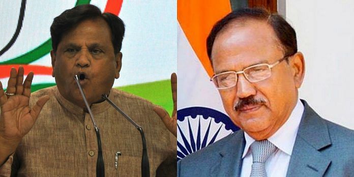 Congress leader Ahmed Patel (left) and NSA Ajit Doval (right)