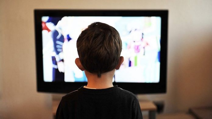 Representational image of a child watching TV