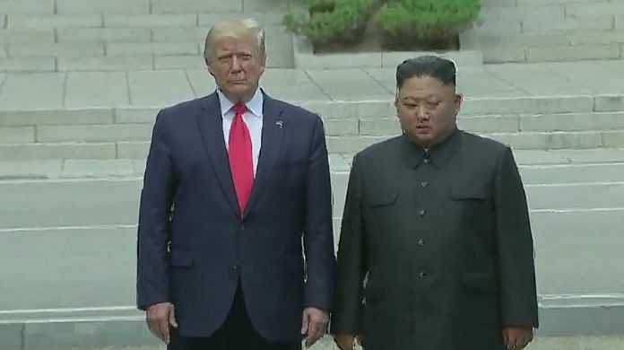 US President Donald Trump meets North Korean leader Kim Jong-Un in Demilitarized zone between North Korea and South Korea