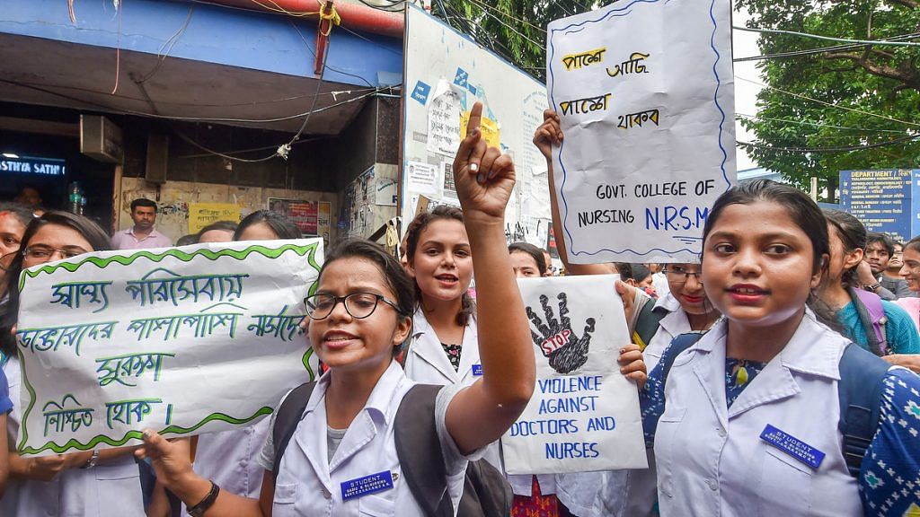 Protest in Kolkata against assault on doctors