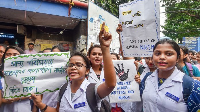 Protest in Kolkata against assault on doctors