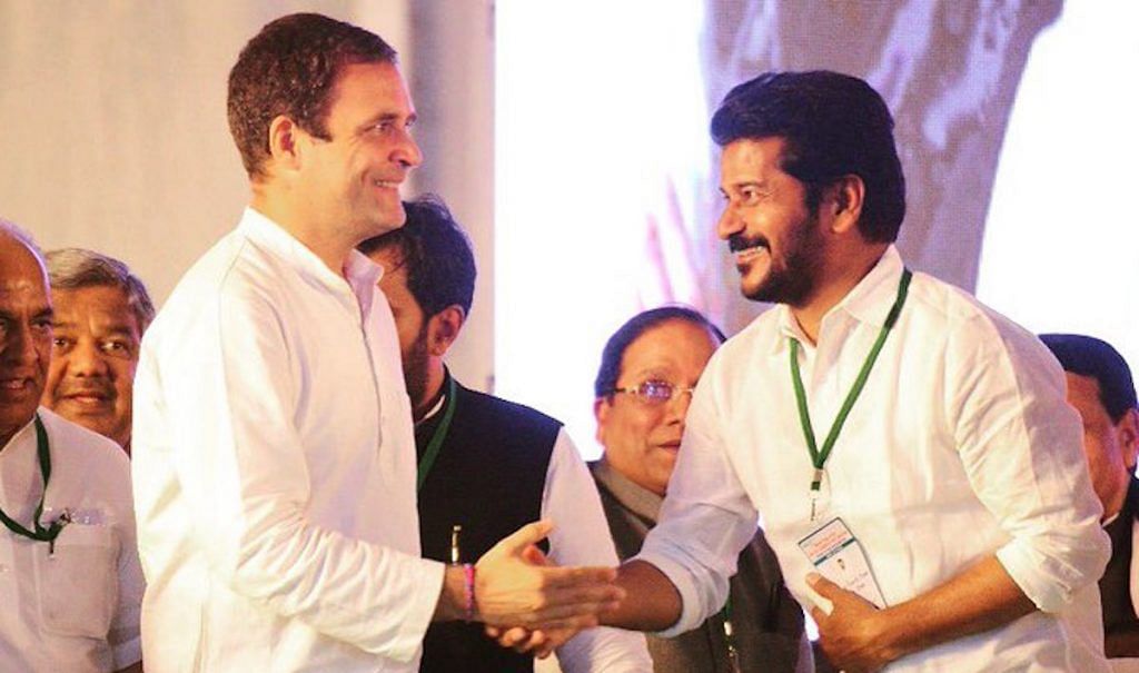 Revanth Reddy with Rahul Gandhi