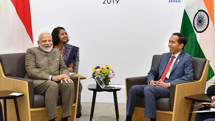 Prime Minister Narendra Modi meets the President of Indonesia Joko Widodo, on the sidelines of the G-20 Summit. | PTI